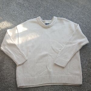 GAP Oversized Boyfriend 100% Cotton Sweater Cream Large